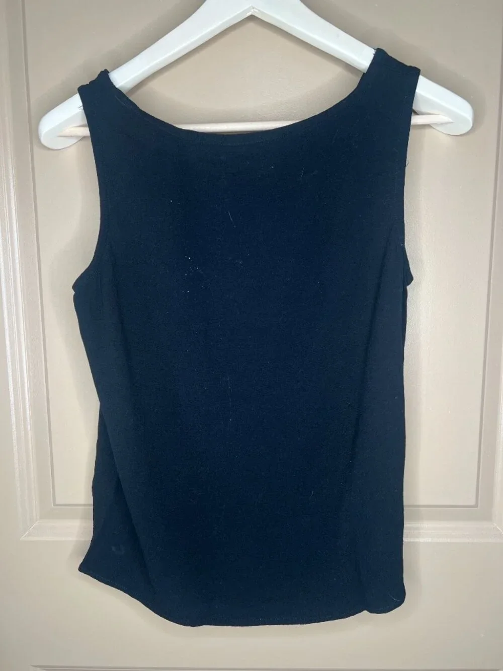 Vintage Carole Little Black Sleeveless Top | Made in USA | 100% Rayon | Size 10